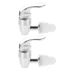2 Pcs Beverage Dispenser Spigot Replacement Push Style Water Tap Silver