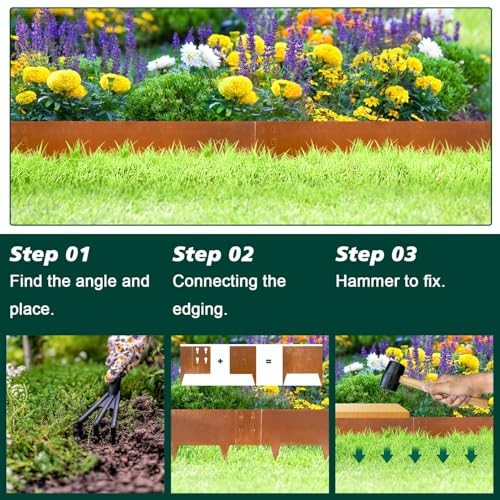 Corten Steel Edging Steel Landscape Edging Garden Bed Metal Border Edge Rusted - Picture 6 of 6