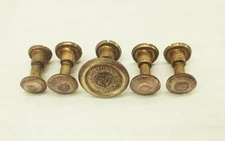 Vtg Disston sons philada hand saw handle brass medallion w/ screw nuts hardware