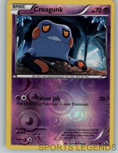 2013 pokemon Legendary Treasures reverse holo Croagunk 62/113