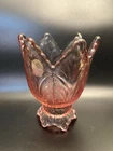 Vintage Fenton Glass Pink Reversible Tulip Taper Votive Candle Holder 4”.