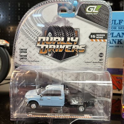 #ad #ad 2018 Ram 3500 Dually Flatbed Blue Diecast 1:64 Scale Model Greenlight 46160C $11.00