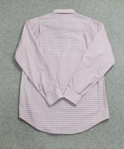 Camicia elegante E B legno uomo 17 34/35 viola blu a quadri non ferro slim fit abbigliamento da lavoro - Foto 3 di 17