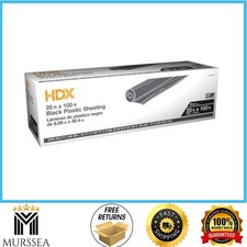 HDX 20 ft x 100 ft Black 6 Mil Plastic Sheeting Heavy Duty Vapor Barrier Cover
