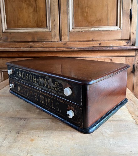 Antique Haberdashery Shop Display Drawers Anchor Mills Clark & Co Sewing Thread - Picture 4 of 11