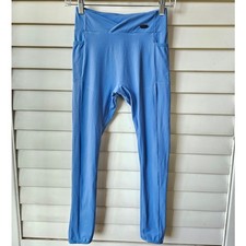 Gymshark Malibu Blue Poise Leggings Crossover High Waist Ankle Length Small