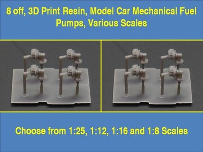 8 off, 3D Print Resin, Model Car Mechanical Fuel Pumps, Various Scales