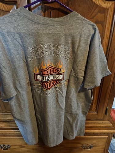HARLEY DAVIDSON T-SHIRT XL GRAU HERREN BAUMWOLLE SUPER SCHÖN PREOWN TASCHE VORNE - Bild 5 von 5