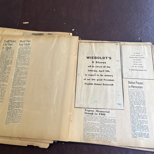 1945 großes Sammelalbum Chicago Zeitungen Tod von Franklin Delano Roosevelt FDR - Bild 21 von 24