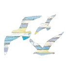  3 Pcs Seagulls Wall Art Nursery Hanging Mediterranean Style Decoration
