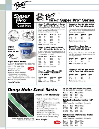 Betts 15B-7 7 ft Radius Blue Professional Series Cast Net 1/2" Mesh - Picture 5 of 11