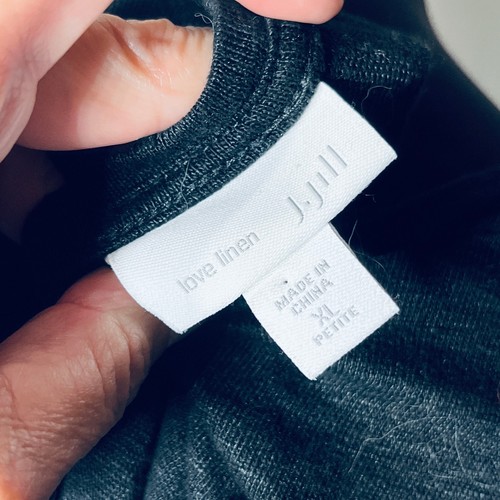 J. Jill Love Linen Black Sleeveless Tunic Minimalist Spring Summer Travel XLP - Picture 4 of 6