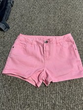 Bubble Pink Girls Justice Demin Stretch Jean Shorts Size 16 NWOT
