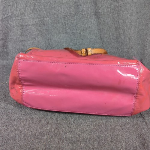 Coach Signature Leah Embossed Patent Leather Shoulder Tote Bag F14662 Purse - Picture 10 of 12