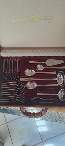 SBS Solingen Besteck Set 70 Teile, Dekorvergoldet, Modell 4520"BERLIN" - Bild 2 von 4
