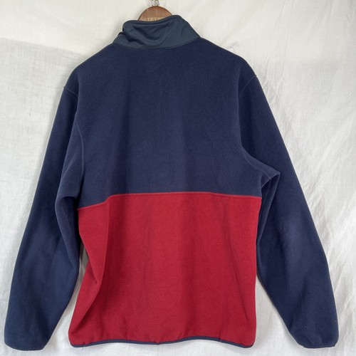 Patagonia Men Large Microdini Half Zip Fleece Pullover Wax Red Blue Retro Jacket - Picture 16 of 21