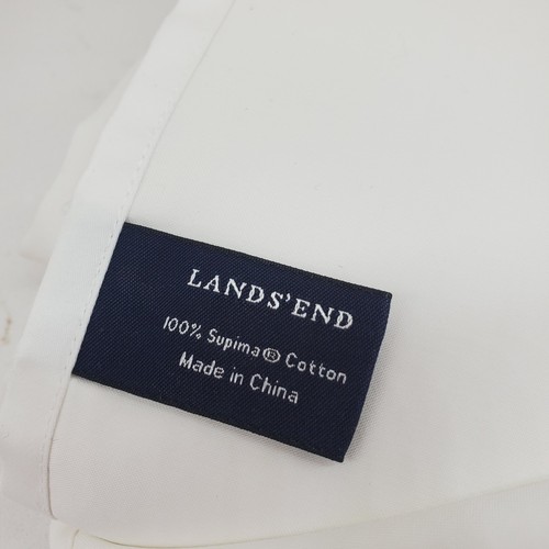 Lands End 100 % Supima Baumwolle weich wie Butter elegant weiß Queen Blatt mit Stickerei - Bild 15 von 24