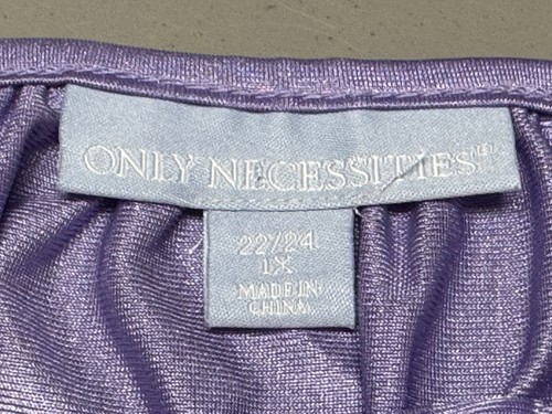 Camisón Only Necessities púrpura lavanda nailon manga corta largo talla 22/24 1X - Imagen 9 de 10