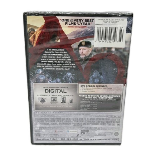 War For The Planet Of The Apes DVD New Sealed - Picture 2 of 2