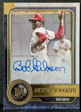 2019 Topps Museum Collection Bob Gibson Gold Archival Autograph #ed 4/25 #AA-BG