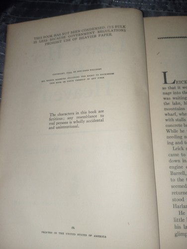 LEAVE HER TO HEAVEN von Ben Ames Williams Vintage 1944 - Bild 3 von 3