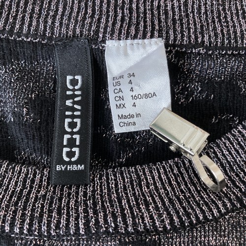 Schwarze Katze Strick Pullover Print �� Jacquard Cropped Metallic Divided H&M Damen 4 - Bild 7 von 7