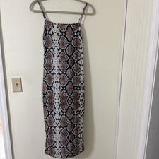 Pretty Little Thing Sleeveless Casual Dress Multicolor Snakeskin Women's Size 8