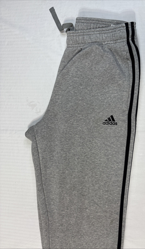 Adidas Boys Gray Jogger Sweatpants Size M Logo Black Stripes - Picture 4 of 11