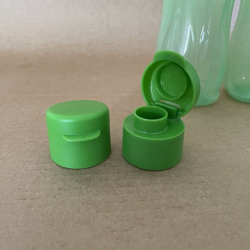Tupperware Eco Wasserflasche 16 Unzen Flip-Top Kappe 2er Set grün #9104 Schlüsselband Neu - Bild 5 von 7