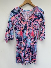 Lilly Pulitzer Del Lago Romper XXS Blue Pink Floral