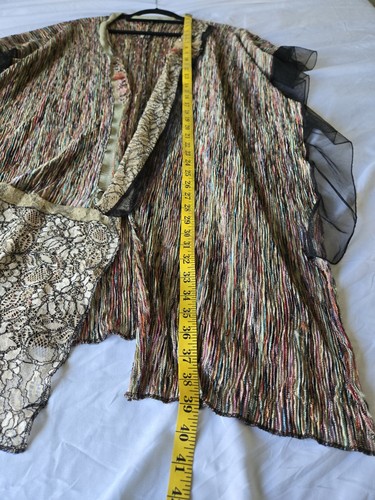Lee Andersen Womens Art To Wear One Size Open Kimono Colorful Boho Mixed Media - Picture 10 of 11