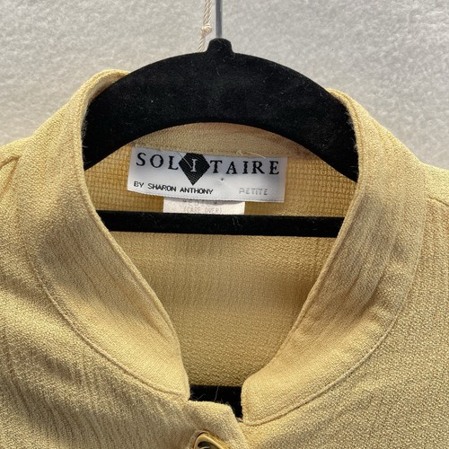Solitaire by Sharon Anthony Women Blouse Buttons With Design Long Sleeve Size M - Picture 5 of 9