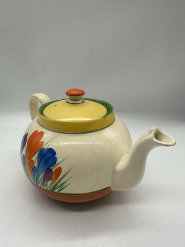 CLARICE CLIFF CROCUS GLOBE SHAPE TEAPOT CIRCA 1932 Tea For Six Size - Picture 3 of 7