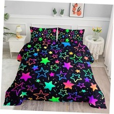 Kids Comforter Set Printed Pattern Bedding Set Twin 68x86inches Colorful Stars