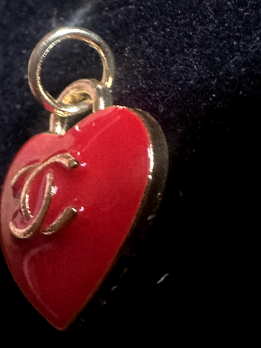 Chanel Red Heart Button charm /zip pull / pendant? versatile stamped Gorgeous - Picture 11 of 21