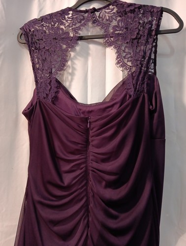 Xscape Joanna Chen Kleid Dress Damen 16 lila Spitze Meerjungfrau Falten formeller Abschlussball - Bild 5 von 7