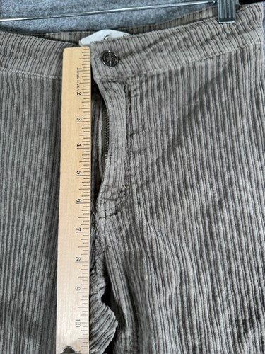 Kancan Pants Women 25 Gray High Rise Corduroy Super Flare Western Festival Boho - Picture 5 of 9
