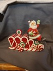 Fitz And Floyd Peppermint Santa Lidded Box 5.5" Tall 7.5" Wide