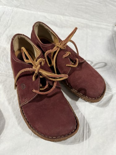 Zapato de cuero rojo nacido suela de árbol zapatillas con cordones talla US 8 EU 39 - Imagen 1 de 5