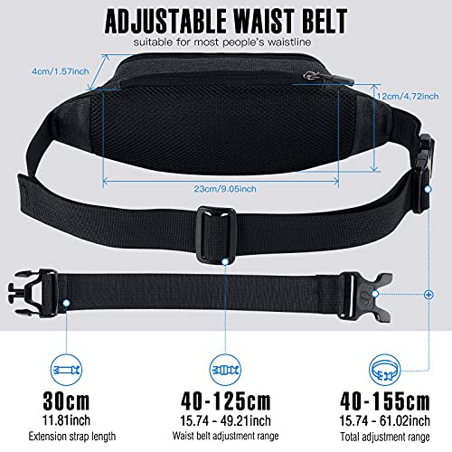 Fanny Pack Waist Bag: Hip Pouch Bum Bag Fannie Pack Phanny Small Black - Bild 3 von 6