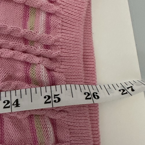 Lilly Pulitzer Lexi Strickjacke rosa kariert gestreift Pullover Knopf Gr. L SIEHE FOTOS - Bild 9 von 13