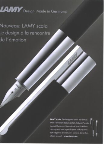 PUBLICITE ADVERTISING 2012   LAMY stylo plume Design ref scala      110612 - Photo 1/1