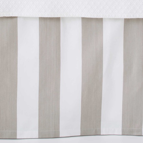 Pine Cone Hill Annie Selke ALEX Grey Stripe Queen Bed Skirt NWT - Picture 2 of 7