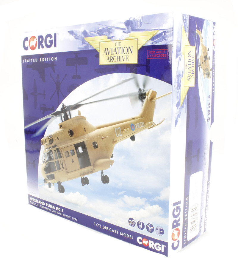 Corgi Puma Helicopter HC1 XW220 33 Sqd. Operation Granby Gulf War - AA27004 - Corgi Puma Helicopter HC1 XW220 33 Sqd. Operation Granby Gulf War - AA27004 -