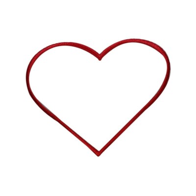 ID 3282A Red Heart Outline Patch Love Shape Design