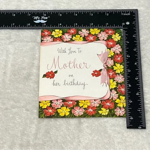 Tarjeta de cumpleaños vintage Greetings Inc With Love to Mother c1956 CBX - Imagen 5 de 5