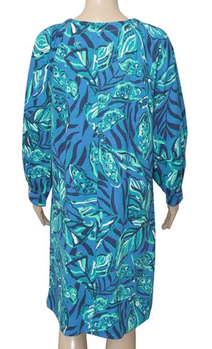 Lilly Pulitzer Elianna Cotton T-Shirt Dress Indigo Breeze Shady Gators S NEW - Picture 9 of 10