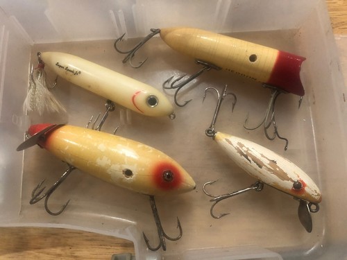 Lot of 45 Vintage Heddon & Unknown Fishing Lures Spooks Torpedos Rattle, Wood - Picture 2 of 9