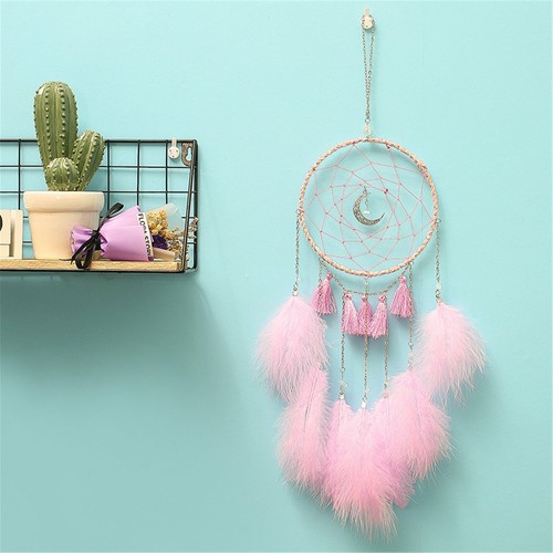 LED Lichter Schlafzimmer Wand Hänge Deko Handarbeit Schnur Federn Traumfänger - Bild 10 von 12