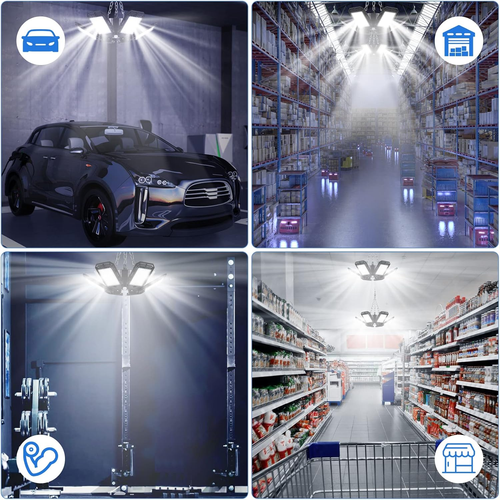 LED Garage Lights 2 Pack -180W, 18000LM 6500K Led Shop Light with 6+1 Deformable - Picture 7 of 12